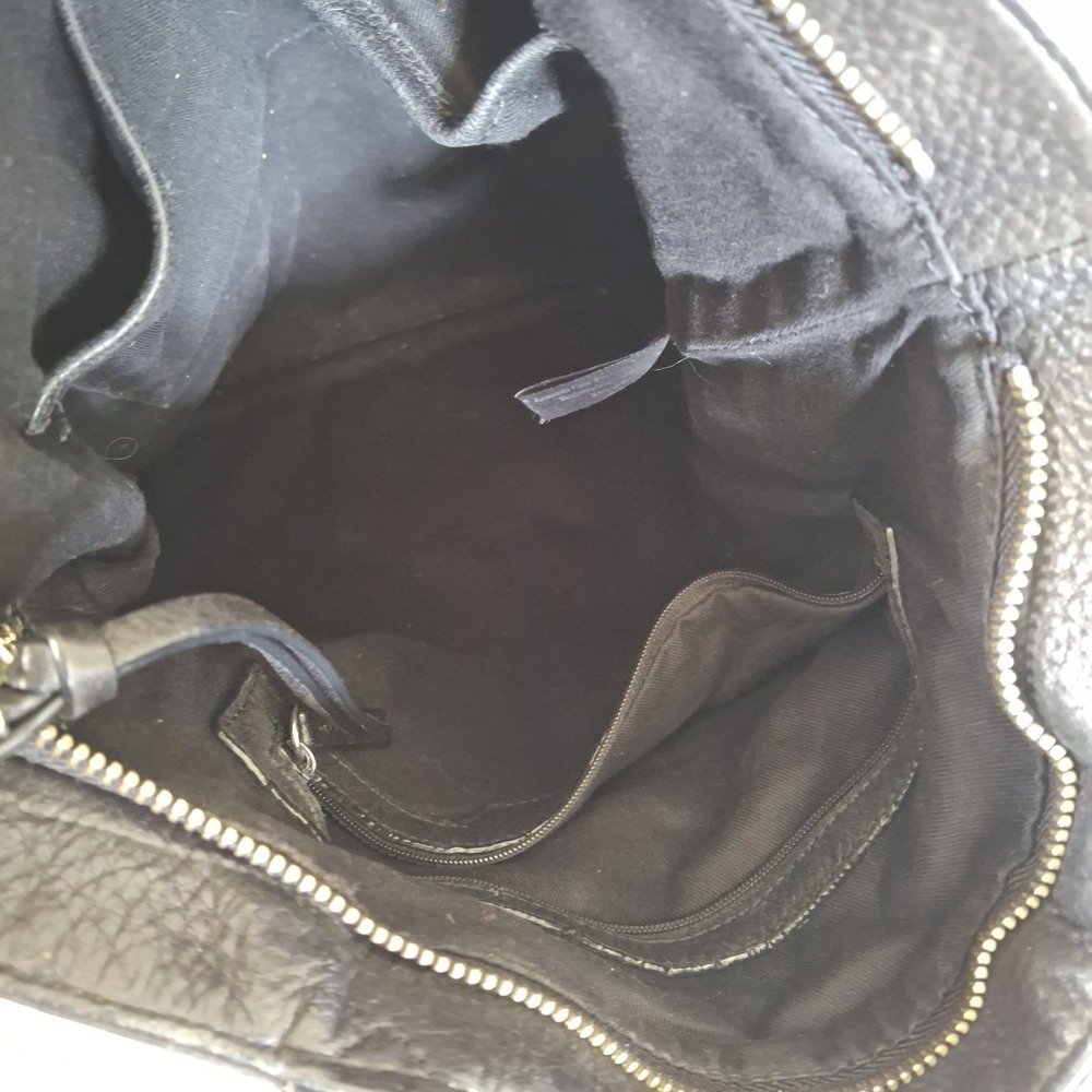 Vintage Kenneth Cole Black Leather Fringe Tote Bag Boho Biker Western Festival - Picture 8 of 9